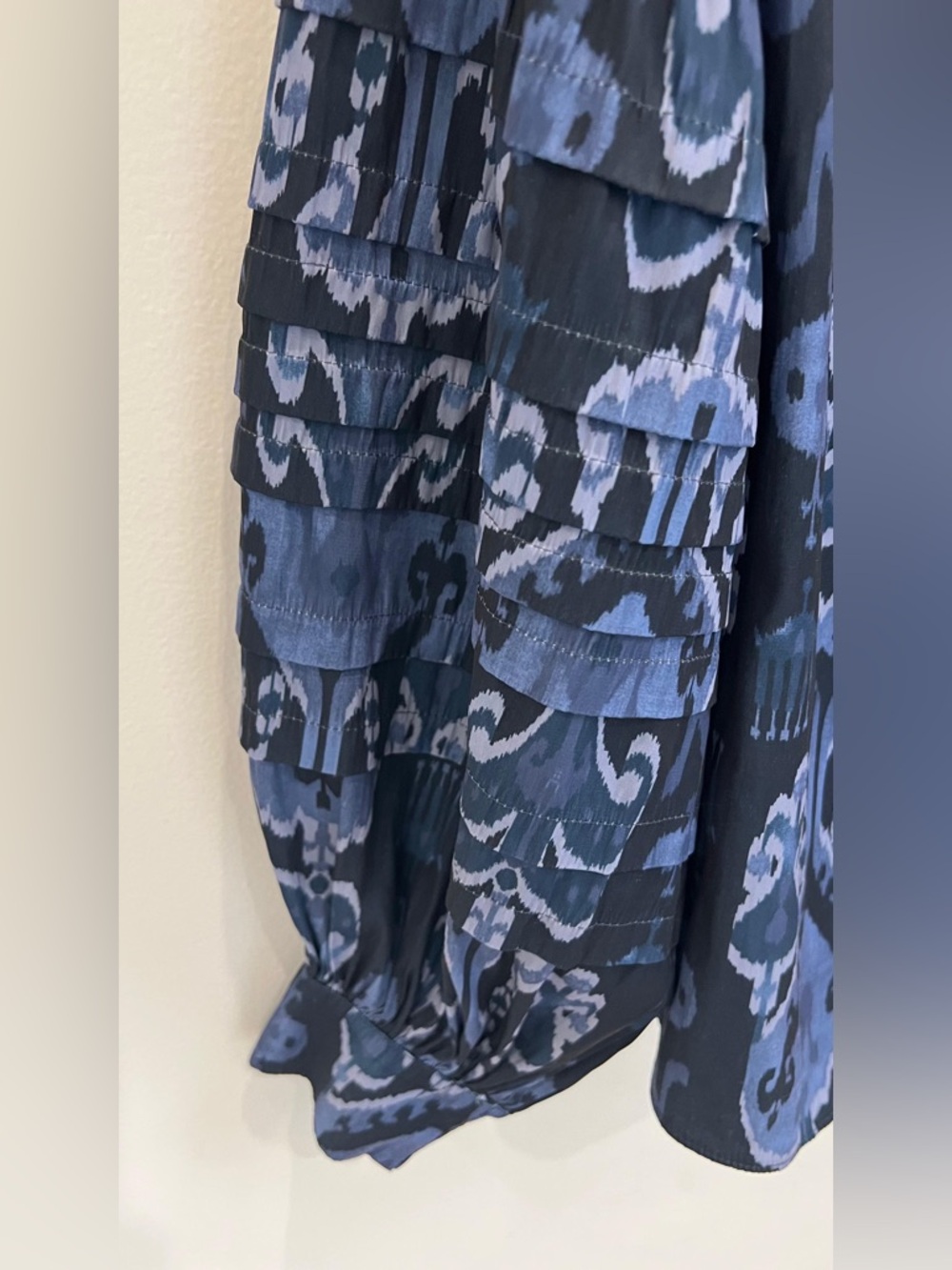 Chico's Blue pleated Top Blouse - Picture 3 of 4